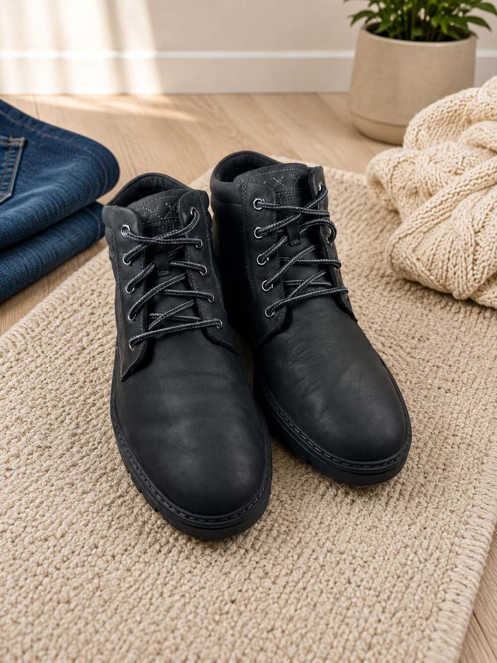 Rockport Trutech Hydro Shield Waterproof Black Chukka Boots Mens Size 11
